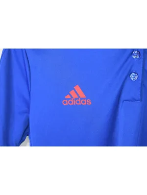 Adidas Kansas Jayhawks Polo Womens Medium Blue Red Contrast Collar Team Logo thumbnail 4