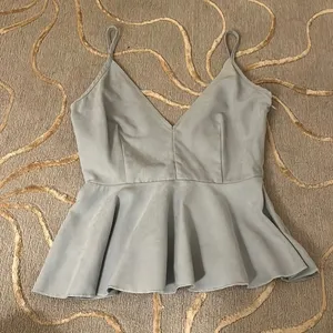 Glamorous | Peplum Ice Blue Top XS Sexy thumbnail 1