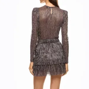 Sabina Musayev Monique sheer long sleeve mini Dress Medium thumbnail 3