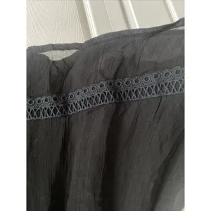 Rebecca Minkoff Cold Shoulder Crochet Lace Blouse Womens Size M Black Boho Sheer thumbnail 7