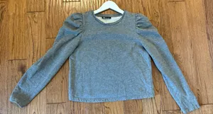 Zara grey puff sleeve crewneck sweater M thumbnail 5