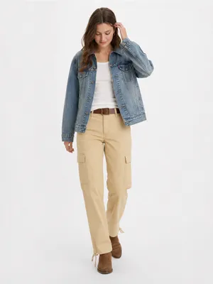 Levi’s ’94 Baggy Cargo Pants Size 29 Khaki Tan Mid Rise Straight Leg Y2K Utility thumbnail 4