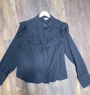 Button Blouse Black thumbnail 1