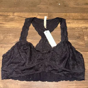 Intimately Free People black lace racer back L Galloon bralette thumbnail 3