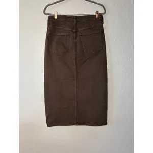 GAP Brown Midi Denim Skirt Sz 28/6 Boho Preppy thumbnail 7