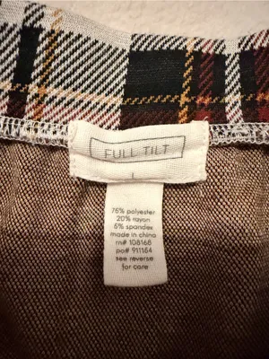 Full Tilt Plaid A-Line Skirt in Cream and Black thumbnail 3