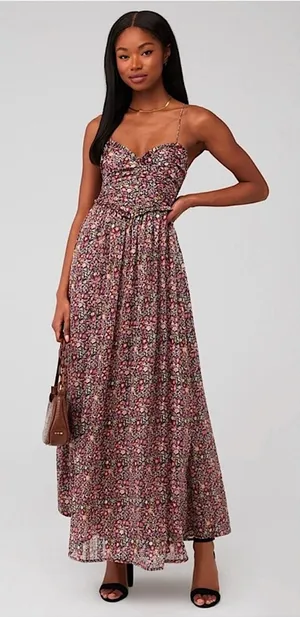 NEW For Love & Lemons Joelle Floral Maxi Dress M thumbnail 1