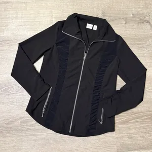 •CHICO’S• MESH ATHLETIC JACKET Black thumbnail 1