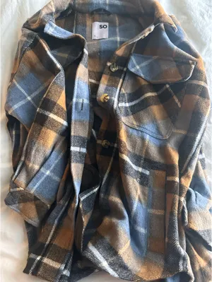 Oversized Flannel Blue Size XS thumbnail 3