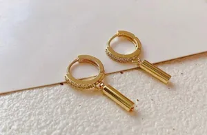 18K Gold Plated Circle Bar Dangle Drop Earrings for Women,Huggie Hoop Earrings thumbnail 1