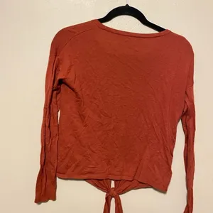 Madewell Burnt Orange Modern Tie-Front Sweater Top Size‎ XS thumbnail 5