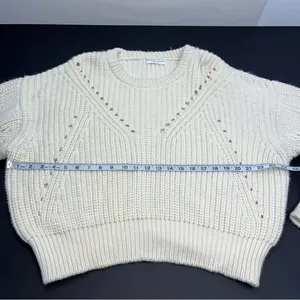 Apiece‎ Apart Cream Crewneck Wool Sweater APPROX. Size LARGE No Size Tag *FLAWED thumbnail 6
