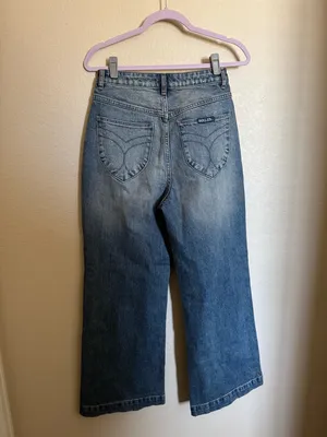 ROLLAS‎ Sailor Jean Sz 28 Pisces Blue Wide Leg High Rise thumbnail 8