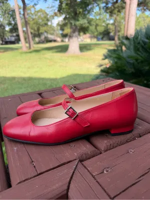 ALOHAS Por Do Sol Red Leather Mary Jane Ballet Flats EU 37 US 6.5 $190 thumbnail 8
