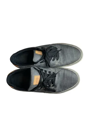 Vans Men’s Size 12 Gray Canvas Low Top Sneakers w/ Tan Leather Accents thumbnail 3