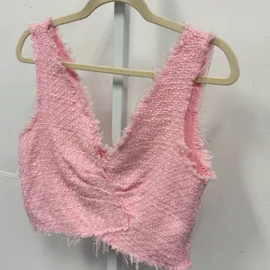 Zara Pink Textured‎ Tweed Women's 2 Piece Set Skort Cropped Top Med 2647/651/620 thumbnail 3