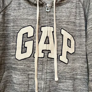 GAP XXL Gray Logo Zip Hoodie Oversized Y2K 90s Full Zip Sweatshirt thumbnail 5
