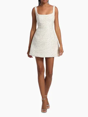 As It May Emery Beaded Tweed Minidress sparkle sequin bridal after party second thumbnail 3