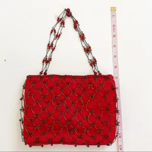 Eye Ful Bag Handbag Purse Red Metal Beaded Party Dressy Small Handbag NEW thumbnail 11