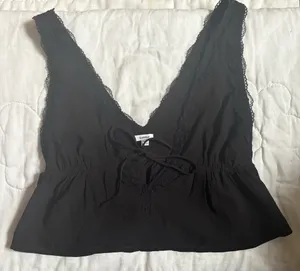 Garage Black Tank Top Cropped Lace thumbnail 1