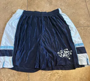 Men's Navy and Light Blue Athletic Shorts with Graphic Accent thumbnail 1