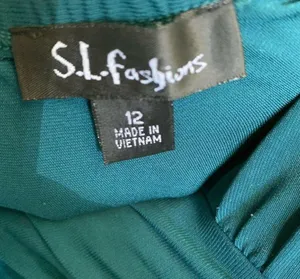 S.L. Fashions Teal Sweetheart Neck Wedding Maxi Evening Stretch Dress thumbnail 4