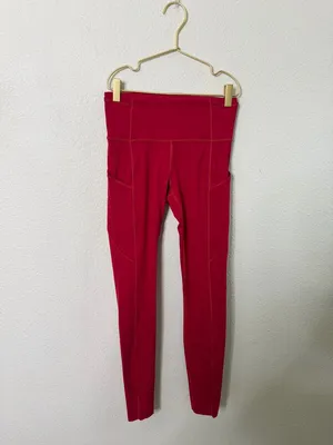 Lululemon Fast and Free Tight 28" *Non Reflective‎ Dark Red Womens Size 4 thumbnail 3