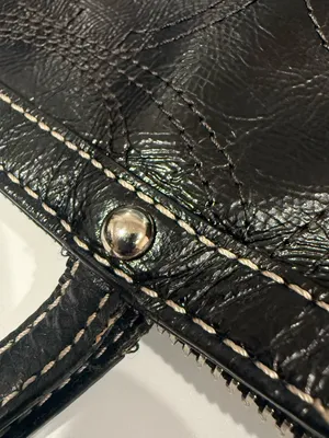 Coach East West Gallery Embossed Patent Leather Medium Tote Black Bag Authentic thumbnail 11