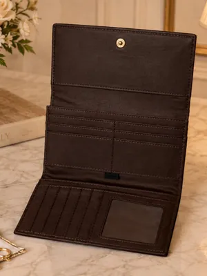 Liz Claiborne Brown Wallet Clutch Organizer Snap Closure thumbnail 6