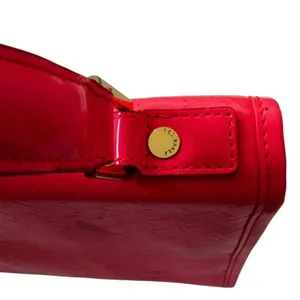 Ted Baker London Neon Pink Patent Embossed T Logo Top Handle Bag Gold Hardware thumbnail 8