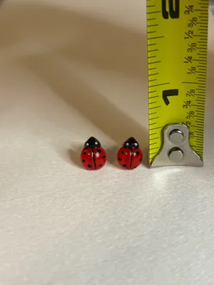 Handmade Ladybug Stud Earrings thumbnail 4