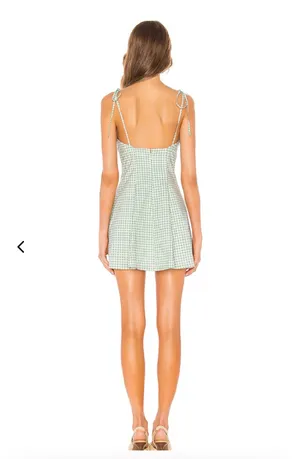 Lovers + Friends Cat Mini Dress mint green gingham thumbnail 3