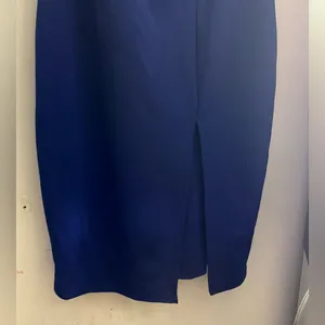 Windsor Elegant Navy Blue Off-Shoulder Dress thumbnail 4