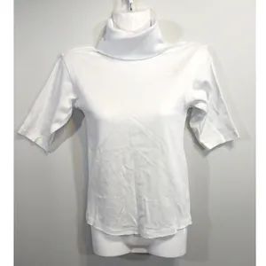 Free People Sunshine White Turtleneck Half Sleeve Fitted Top Womens MED NWT‎ thumbnail 2