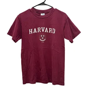 Harvard University Gildan Burgundy T-Shirt‎ College Student Small 100% Cotton thumbnail 1
