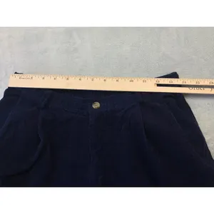 Vintage Women Medium Shorts Mom‎ Casey Max High Rise Pleated Blue Corduroy thumbnail 5