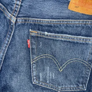 Levis 501 Premium Shorts Womens 28 Blue High Rise Distressed Cutoff Denim thumbnail 8