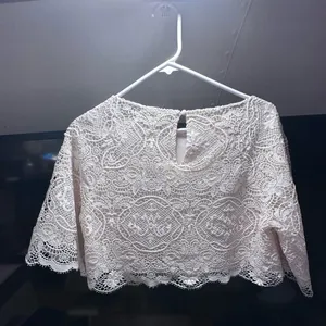 Revolve Loba Womens Small Lace Cream Top thumbnail 5