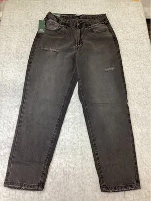 Wild Fable Womens High-Rise Tapered EasyRigid Distressed Jeans Black Size10 28L. thumbnail 1