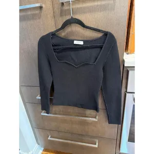 Babaton by Aritzia Sculpt Knit top black womens M medium thumbnail 2