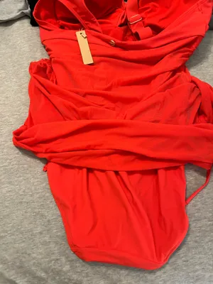 NWT SHAPELLX Smart Sculpt™ Mesh Wrap Shaping Swimsuit Red Size L thumbnail 4