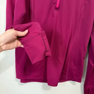 Nike Dri Fit Pink Half Zip Pullover Long Sleeve Size Medium thumbnail 2