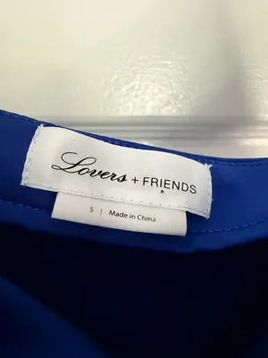 Revolve Lovers + Friends Marley Mini Dress Cobalt Blue Satin Cowl Neck - Size S thumbnail 5