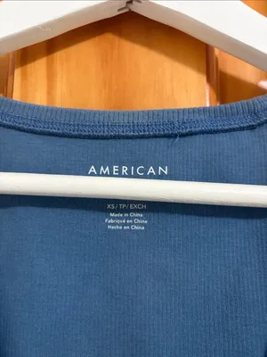 American Eagle Size XS Blue Ribbed Tank Top thumbnail 3