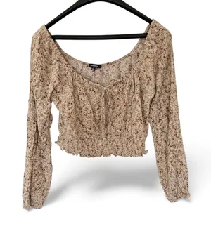 Ambiance Floral Crop Top Brown Size L thumbnail 1