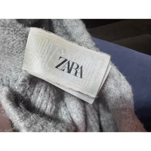 Zara Gray Cropped Mock Neck Knit Sweater Wool Blend Heather Gray sz Small thumbnail 4
