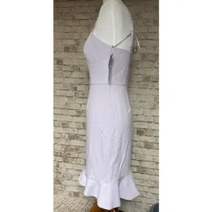 NWT French Connection Whisper Frill Hem Cami Mini Dress 6 Lilac Sachet‎ thumbnail 3