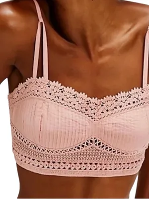 Free People Tallulah Bralette Size Medium NWT Maurice/ Pink thumbnail 1