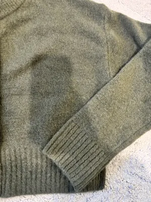 Olive Green ZARA Sweater Knit Cardigan thumbnail 4