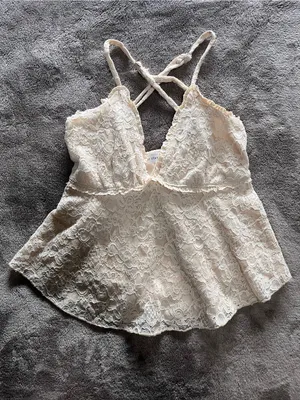 ALTAR’D STATE Full Lace Cream Babydoll Tank Top Women’s Sz XXS EUC thumbnail 2